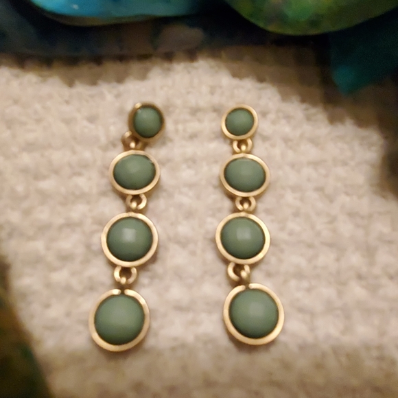 The Limited Sage Green Dangle Beaded Earrings - Picture 2 of 2